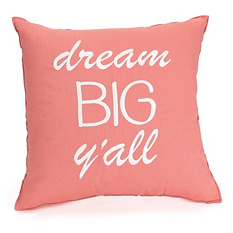 Jessica Simpson Spice Market Dream Big Square Throw Pillow in Coral - Bed Bath & Beyond