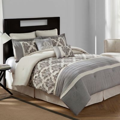 Bridge Street Warwick Textured Cotton Linen 8-Piece Comforter Set in ...