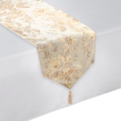 Waterford® Linens Marcelle Table Runner in Ivory - Bed Bath & Beyond