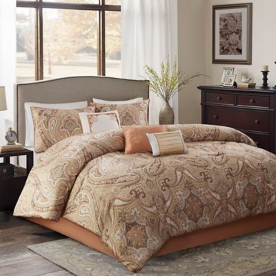 Yvette Comforter Set in Coral - Bed Bath & Beyond