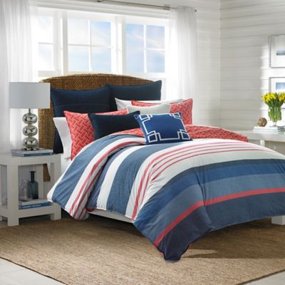 Nautica® Hawes Comforter Set in Navy/Coral - Bed Bath & Beyond