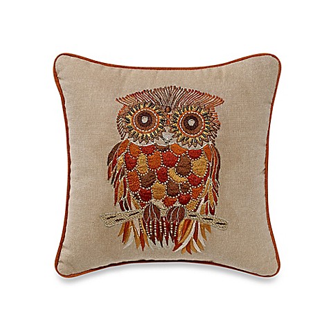 Owl Embroidered Square Throw Pillow - Bed Bath & Beyond