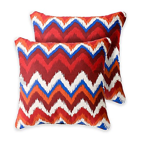 Omaha 18-Inch Square Throw Pillows in Red (Set of 2) - Bed Bath & Beyond