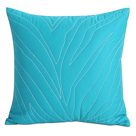 Kensie Kara Zebra Square Throw Pillow in Turquoise - Bed Bath & Beyond