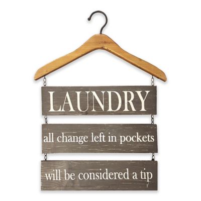 Laundry Typography Black & White Hanger Wall Art - Bed Bath & Beyond
