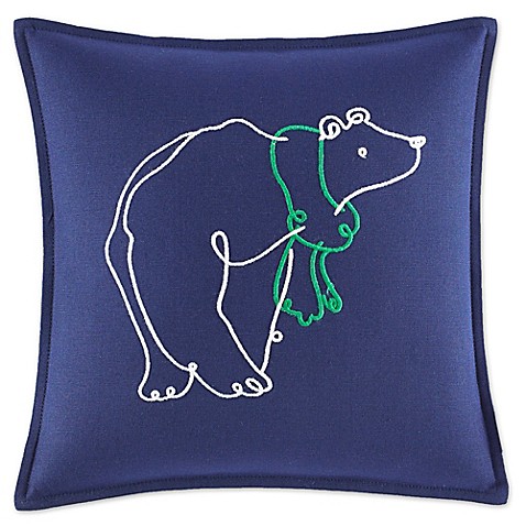 ED Ellen DeGeneres Embroidered Polar Bear Mini Throw Pillow in Navy - Bed Bath & Beyond