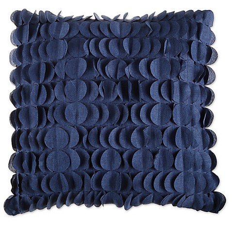 Soho 20-Inch Square Feather Fill Pleated Throw Pillow in Indigo - Bed Bath & Beyond