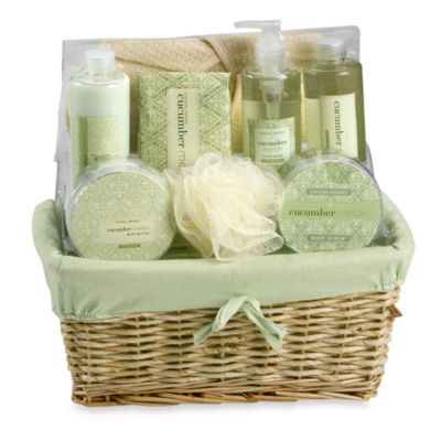 Crystal Waters Cucumber Melon Gift Basket Set - Bed Bath ...