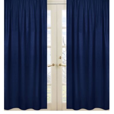 Sweet Jojo Designs Solid Navy Window Curtain Panel Set