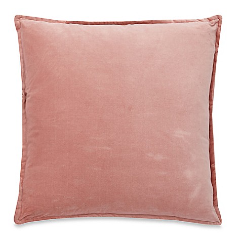 Velvet Flange Square Throw Pillow in Dusty Pink - Bed Bath & Beyond