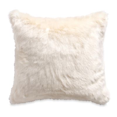 Buy MYOP Polar Fur Square Throw Pillow Cover in Cream from Bed Bath & Beyond