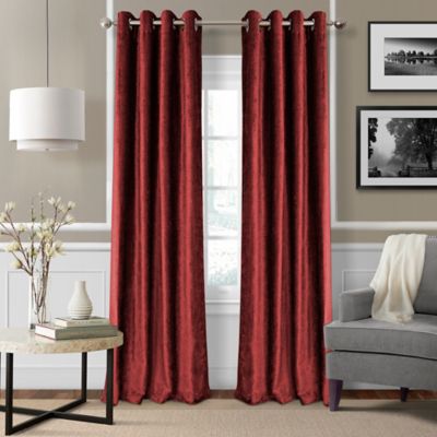 Buy Window Curtains & Drapes from Bed Bath & Beyond - Elrene Victoria 84-Inch Room-Darkening Grommet Top Window Curtain Panel in  Red