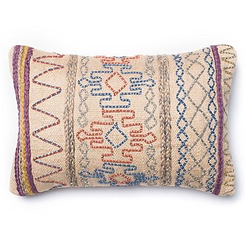 Loloi Aztec Yarn Rectangle Down Throw Pillow in Tan - Bed Bath & Beyond