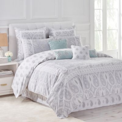 Dena Home Luna Reversible Comforter Set In Grey White Bed Bath