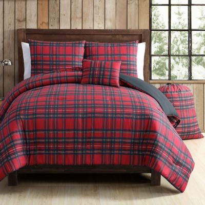 VCNY Tartan Plaid Comforter Set in Red/Green - Bed Bath & Beyond