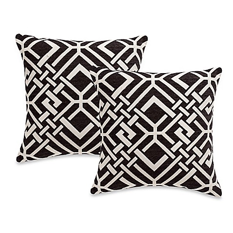 Rayford Square Throw Pillows in Black (Set of 2) - Bed Bath & Beyond