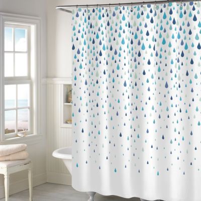 Rainy Days Shower Curtain in Aqua - Bed Bath & Beyond