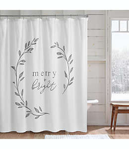 Cortina de baño de algodón Bee & Willow™ Merry & Bright color blanco