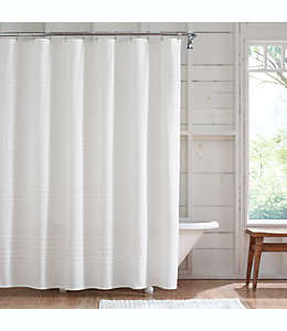 Cortina de baño de algodón Bee & Willow™ a rayas de 1.82 x 1.82 m color blanco coco