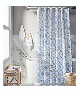 Cortina de baño de algodón Everhome™ Eloise estándar color azul pastel