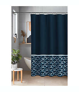 Cortina de baño de algodón Studio 3B™ Kiko Shibori color azul marino