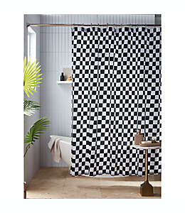 Cortina de baño de algodón Studio 3B™ de 1.82 x 1.82 m color negro/blanco