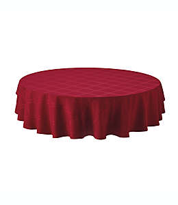Mantel redondo de poliéster Simply Essential™ Solid Windowpane de 2.28 m color rojo