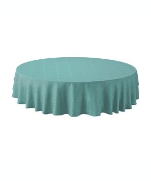 Mantel redondo de poliéster Simply Essential™ Solid Windowpane de 2.28 m color turquesa