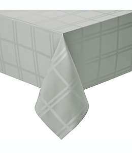 Mantel rectangular de poliéster Simply Essential™ Solid Windowpane de 1.52 x 2.59 m color gris claro