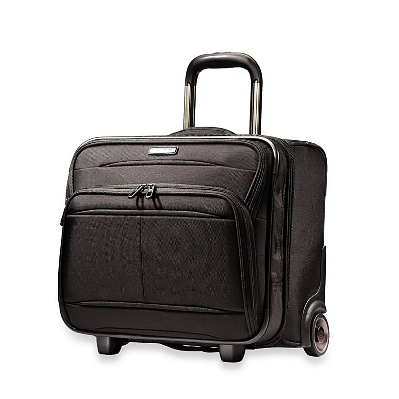 black lightweight suitcase