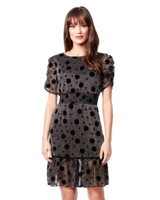 Foil spot velvet bodycon dress carry