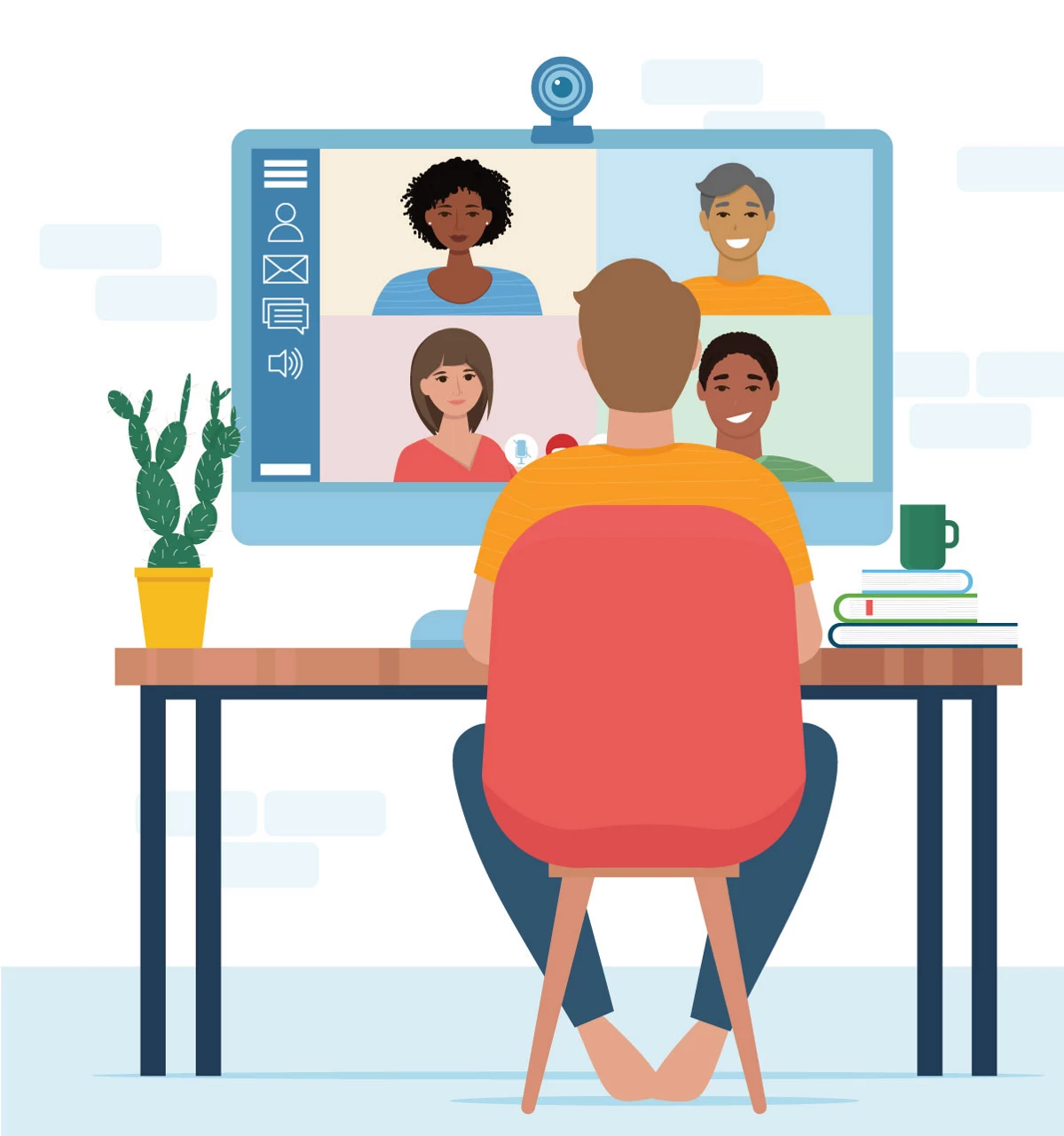 Illustration of students in a classroom.
