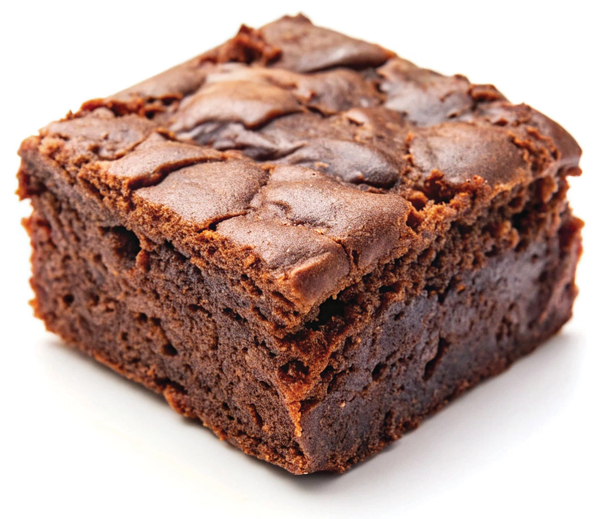 A delicious-looking chocolate brownie.