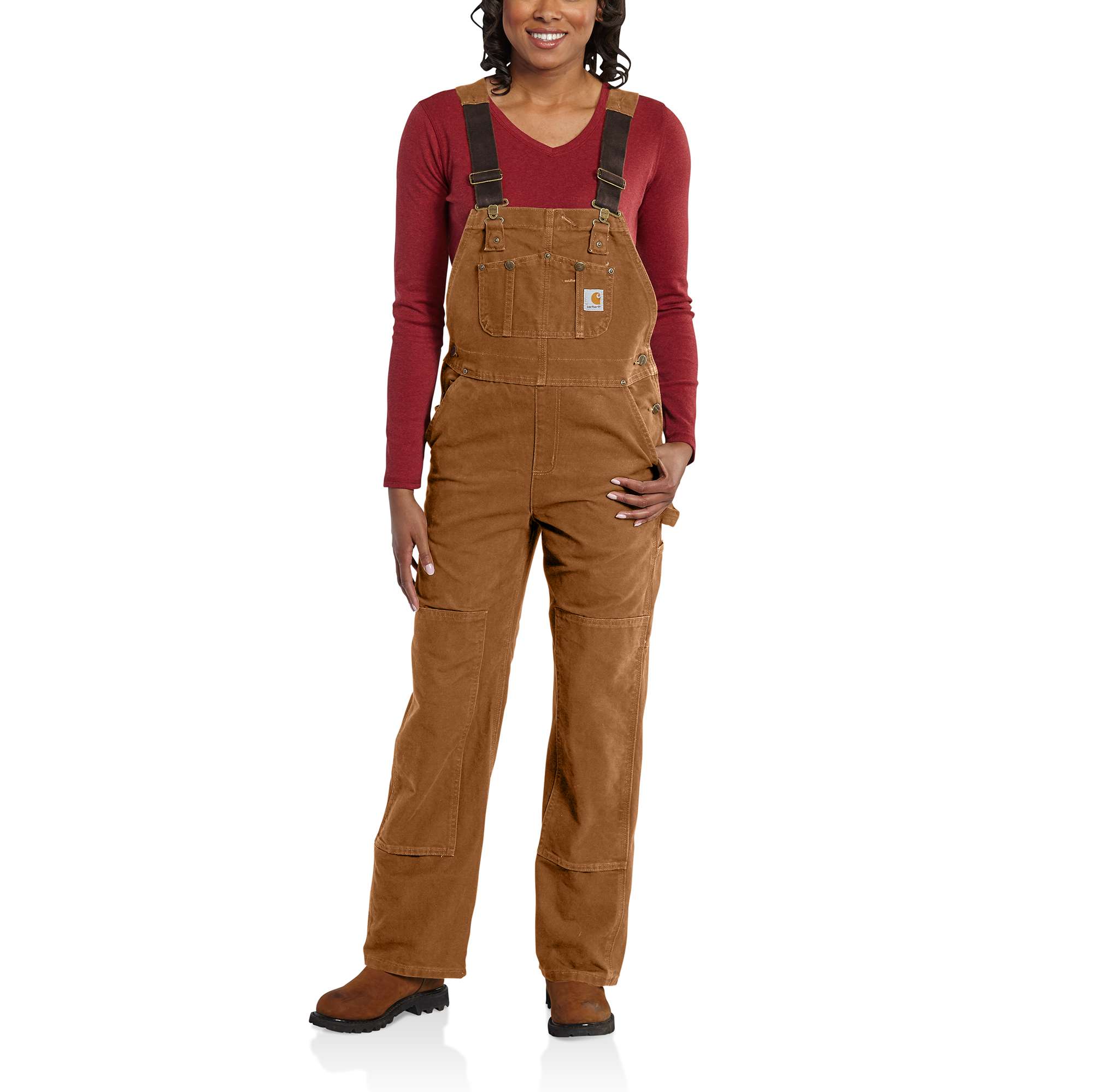 Women's Sandstone Unlined Bib Overalls 102357 Carhartt