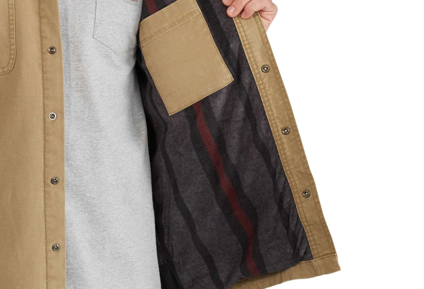 Rugged Flex® Relaxed Fit Canvas FleeceLined SnapFront Shirt Jac Men