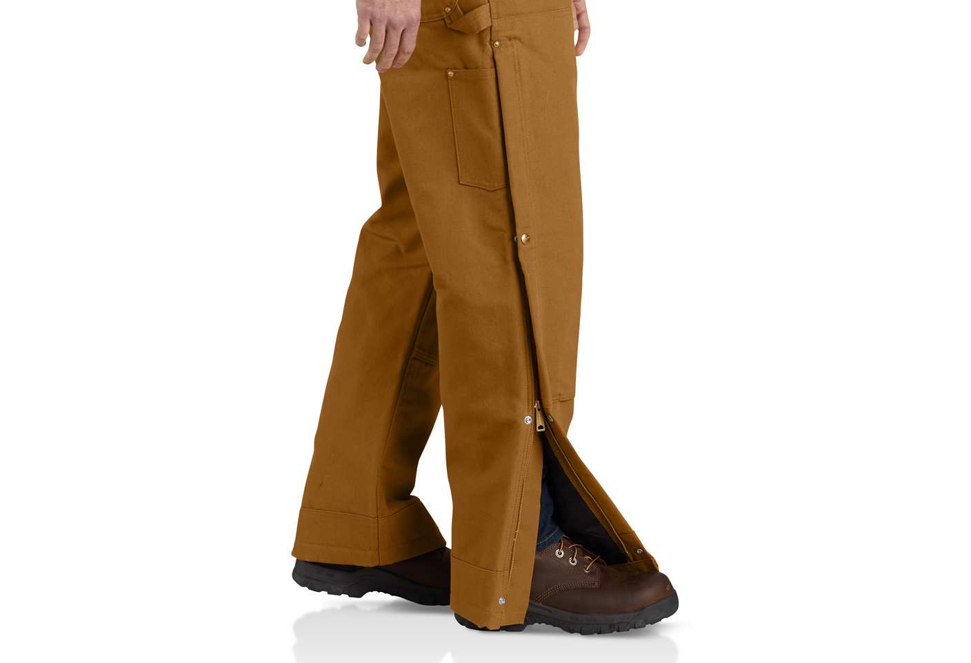 Carhartt Men's Loose Fit Firm Duck Insulated Bib Overall - Brown