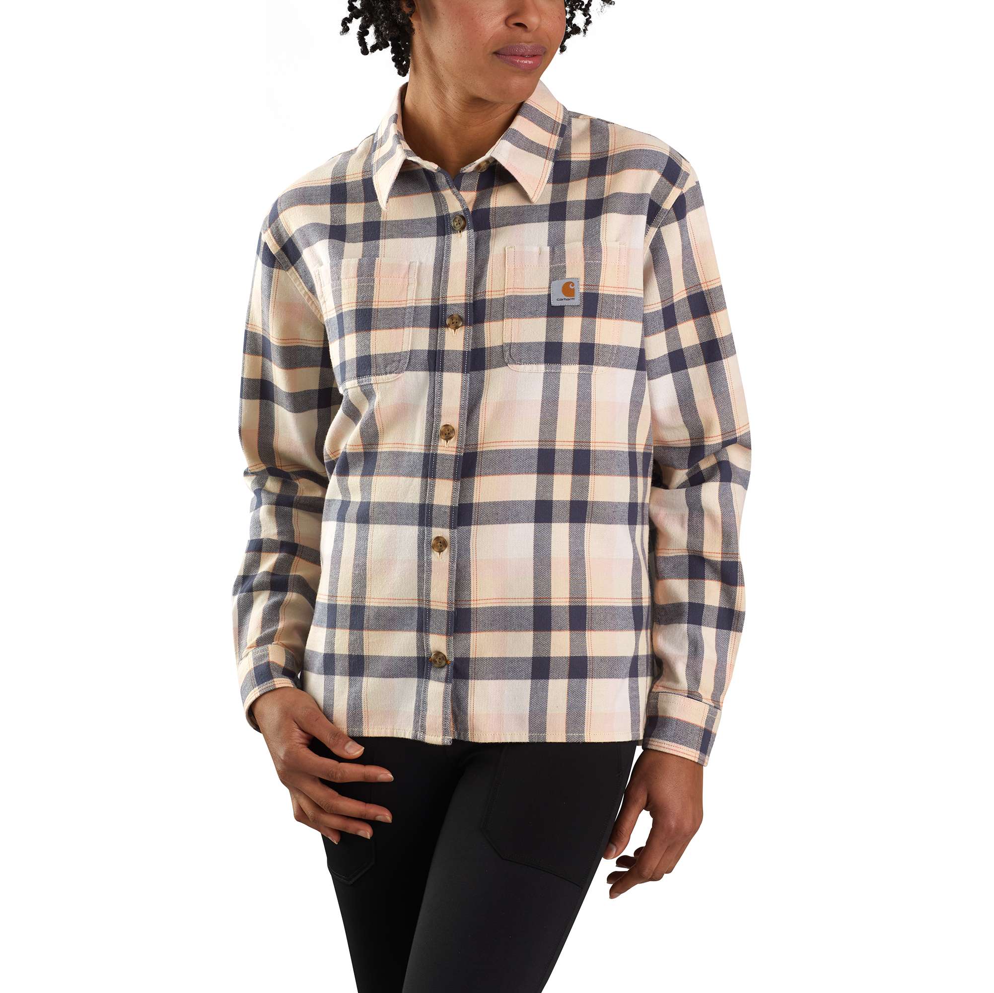 Carhartt 105702 Loose Fit Midweight Plaid Shirt for Men | Navy | Size Medium/R