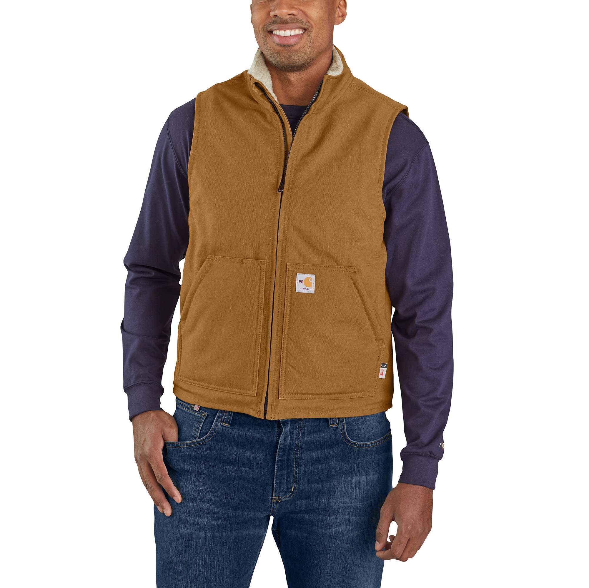 Carhartt 104981 BRN 4XL REG Men s Flame Resistant Duck Sherpa