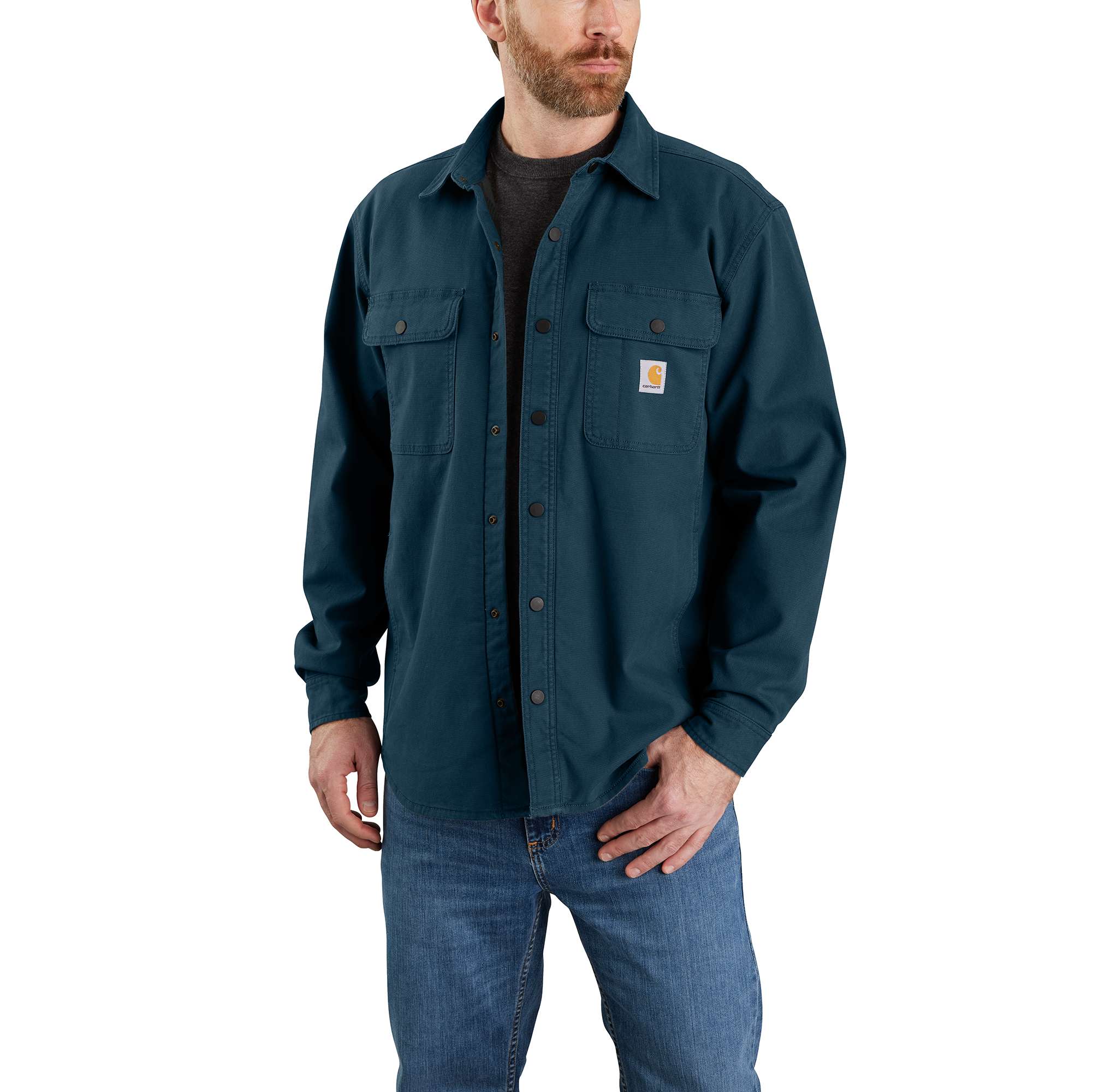 Carhartt Men's Navy Rugged Flex Rigby Long Sleeve Work Shirt