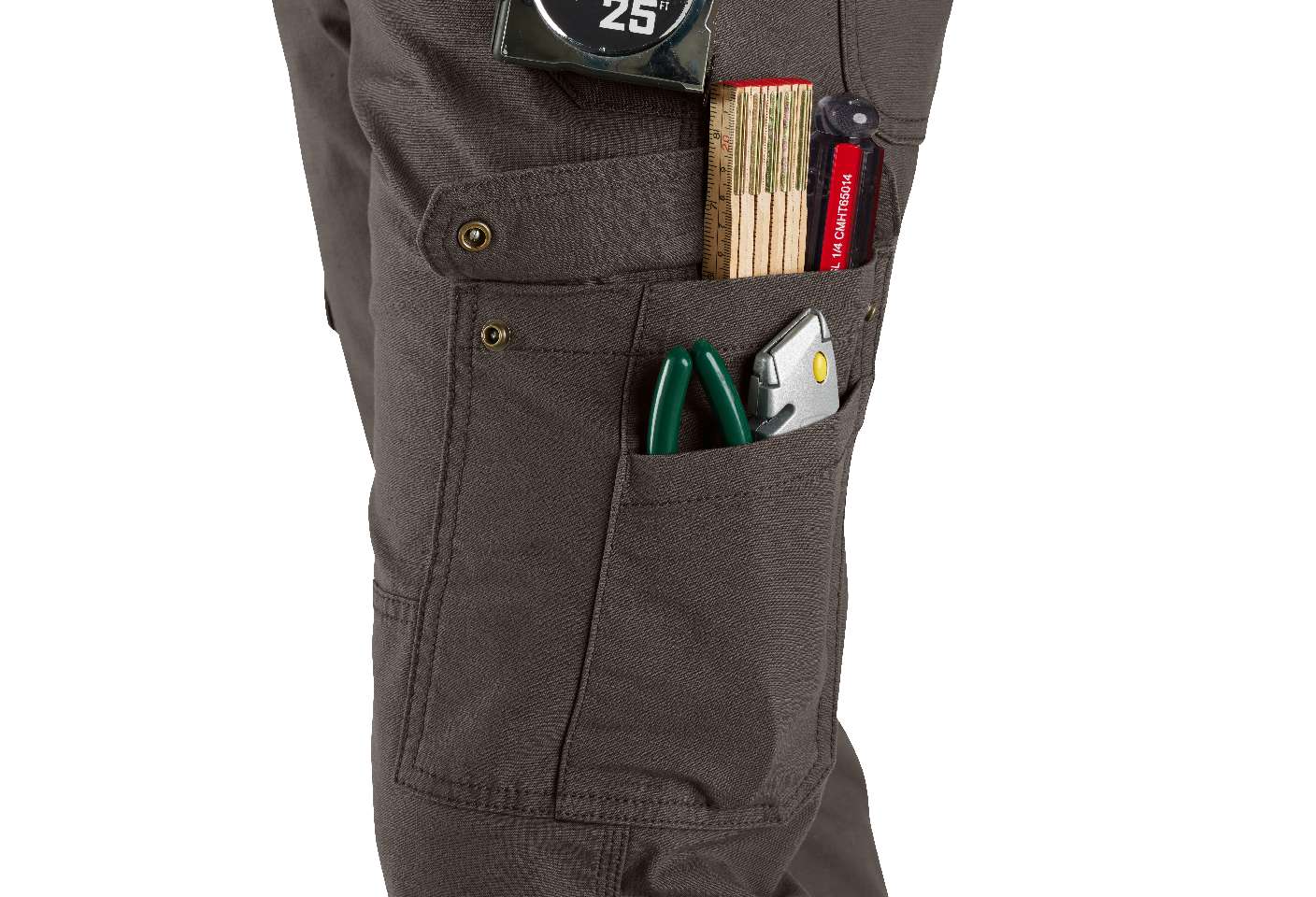 Two large cargo pockets and multiple utility pockets added for storage.