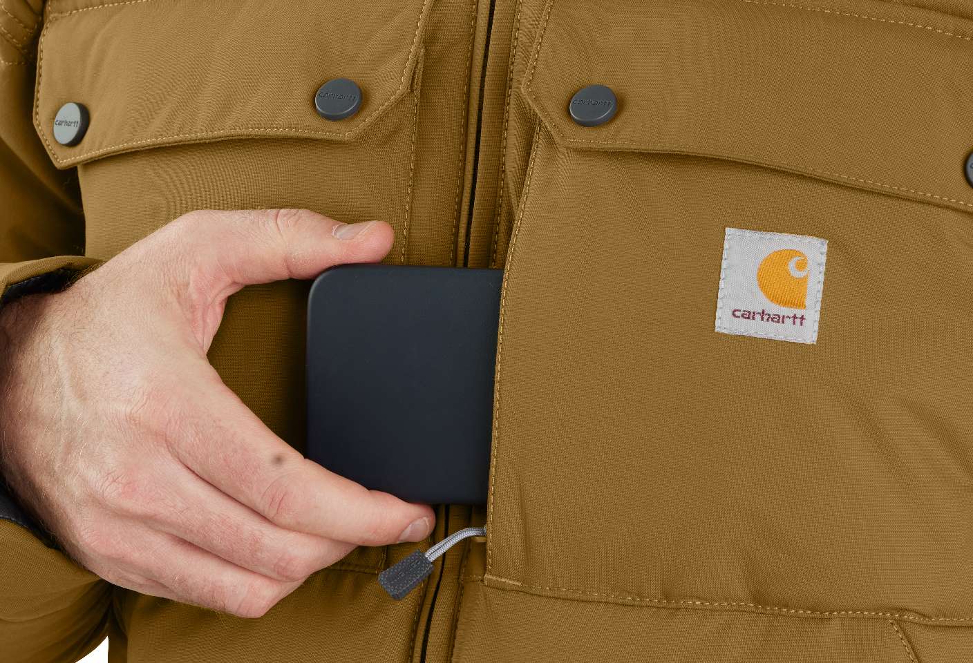 Dual entry secure chest pocket for easy access.