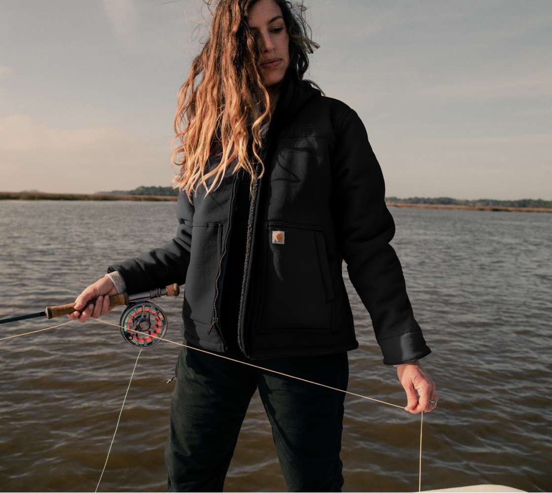 woman fishing