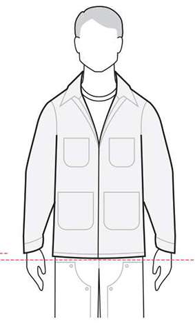 measurements men's coats & parkas