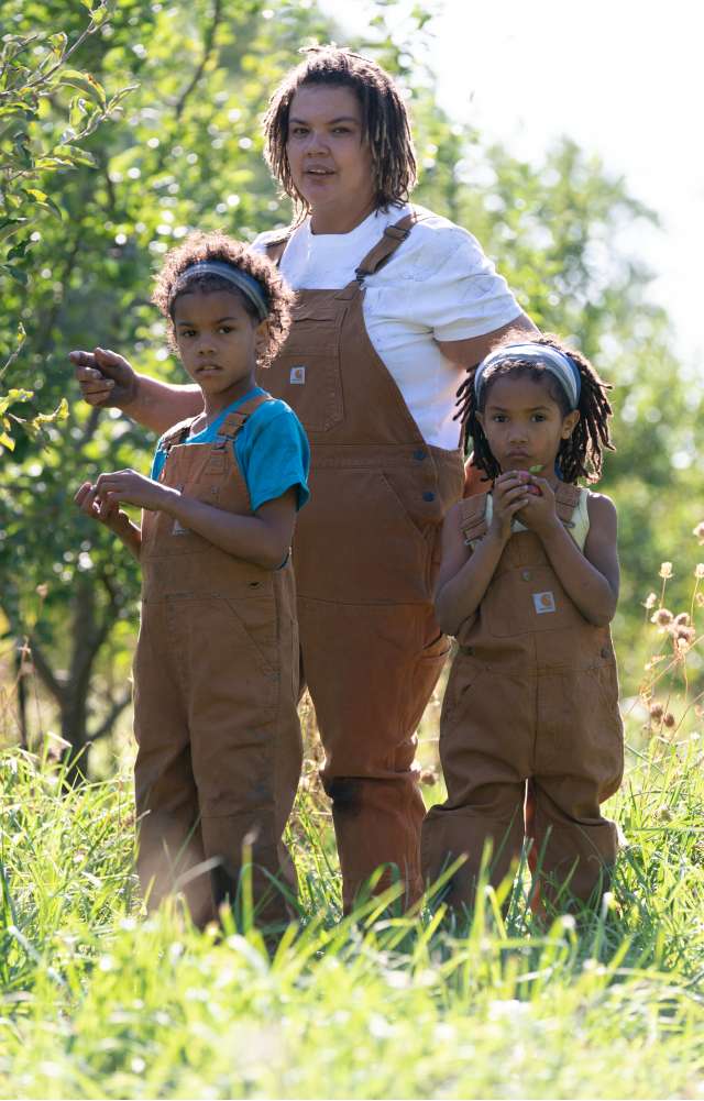 woman and children