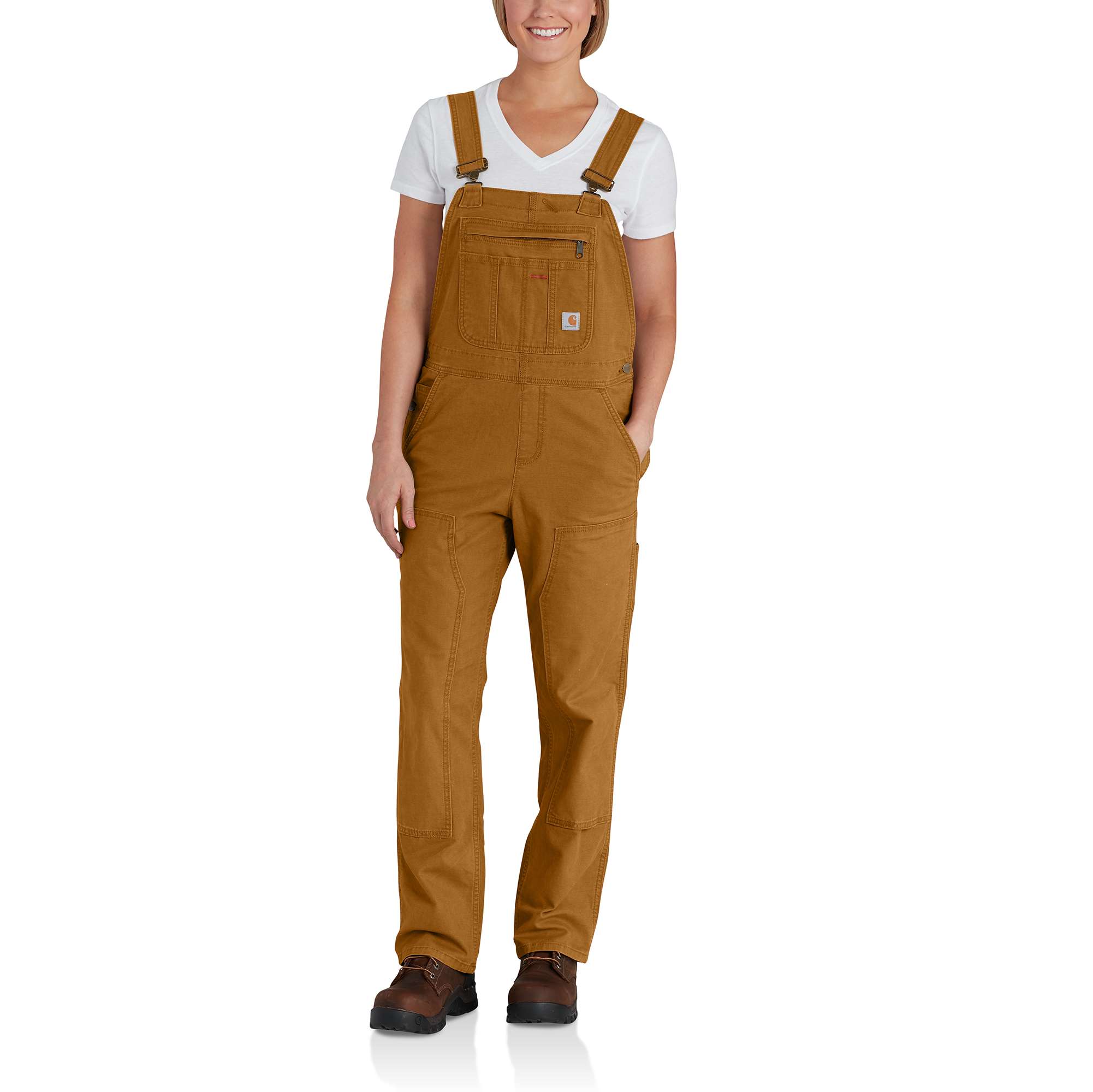 RUGGED FLEX™ DENIM DOUBLE FRONT BIB OVERALLS