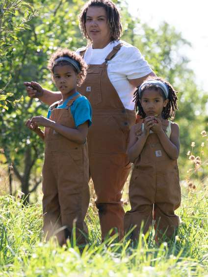 woman and children