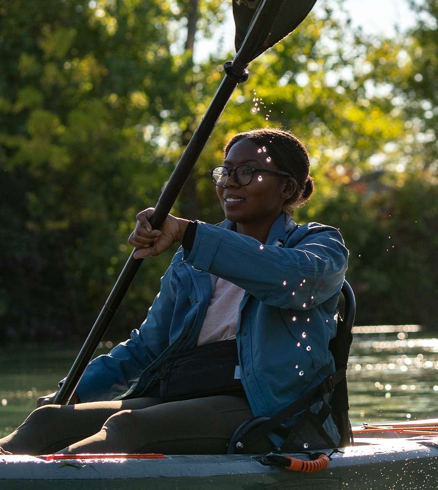 woman kayaking