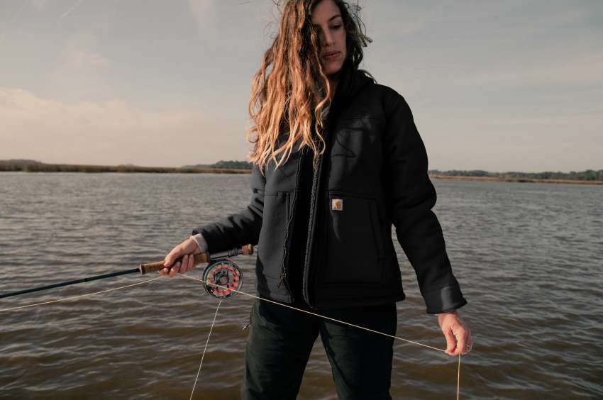 woman fishing