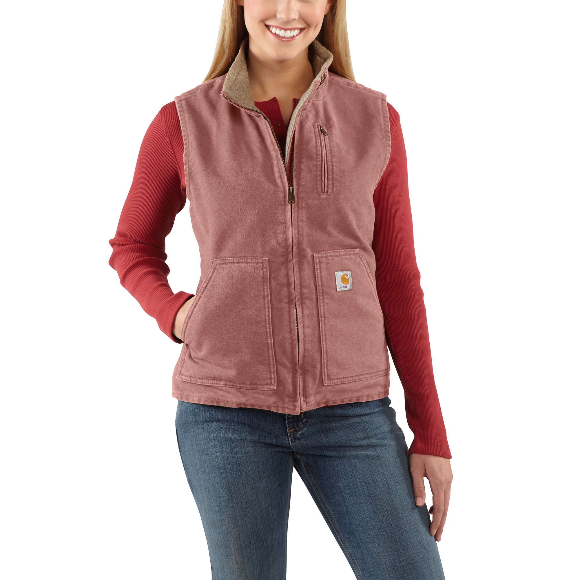 Download Women's Sandstone Mock-Neck Vest/Sherpa-Lined WV001 | Carhartt