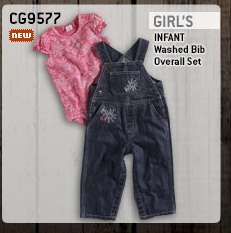 Infant Washed Bib Overall Set